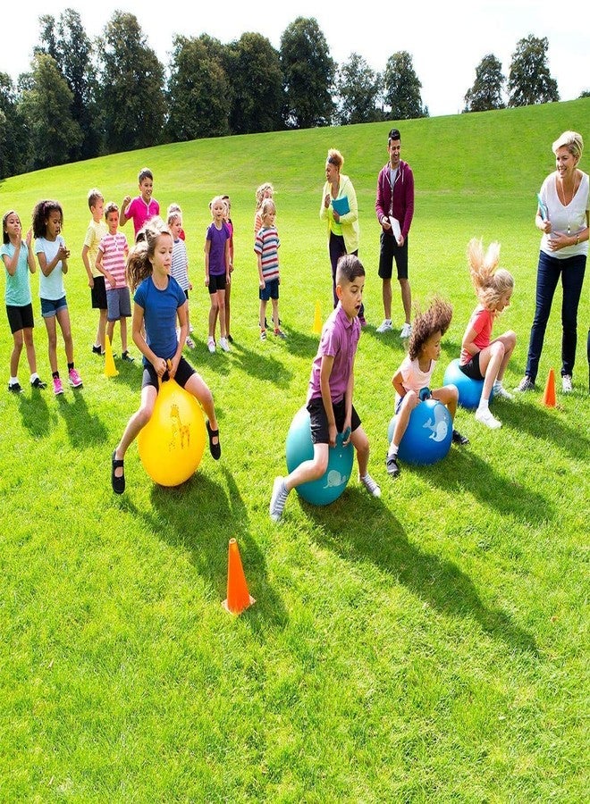 أزود كرة القفز AZOD بمقبض، كرة ركل نطاطة بنمط عيد الميلاد للأطفال، هيبتي هوب للمرح والتمرين مع مضخة، وردي - Image 2